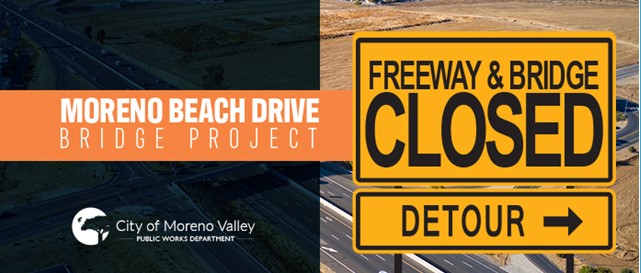 Freeway and bridge closure banner