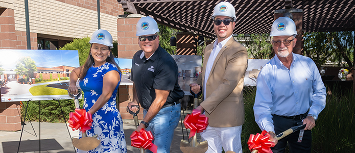 Mayor Ulises Cabrera and Others at the Senior Center groundbreaking.